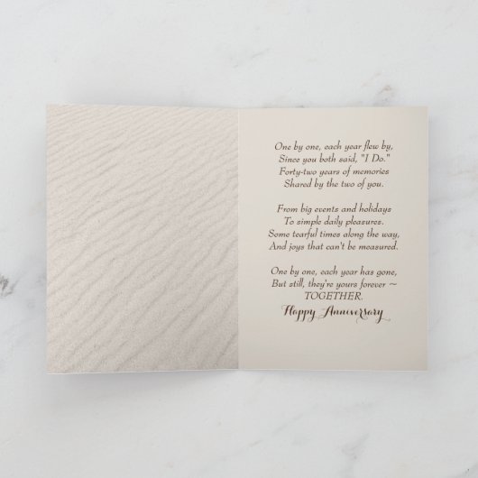 Carte Plage Starfish 42e anniversaire (Intérieur)