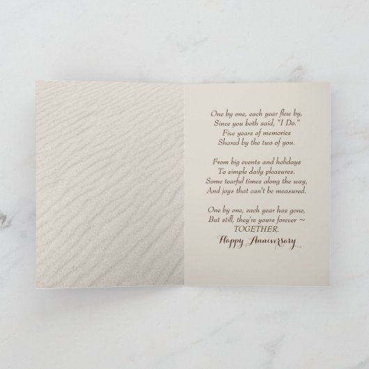 Carte Plage Starfish 5e anniversaire (Intérieur)