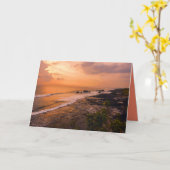 Carte Plage Sunset de Bali Sea Wave Shore Island (Fleur jaune)