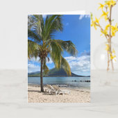 Carte Plage tropicale (Fleur jaune)