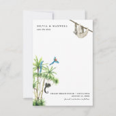 Carte Plage tropicale | Costa Rica Enregistrer la date (Devant)