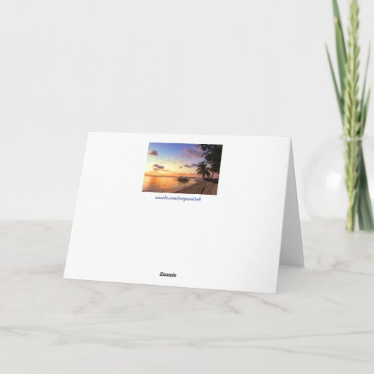 Carte Plage tropicale Coucher de soleil sur l'île de Tah (Dos)