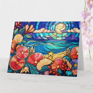 Carte Plage tropicale d'art de verre