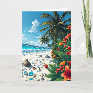 Carte Plage Tropicale Jolie | Joyeux anniversaire