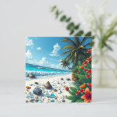 Carte Plage Tropicale Jolie | Non personnalisé (Debout devant)