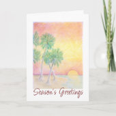Carte Plage tropicale Palmiers couchers de soleil (Devant)