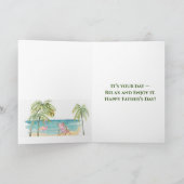 Carte Plage tropicale Palmiers Parfait Fête des Pères (Intérieur)