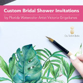 Carte Plage tropicale Palms Turquoise Aquarelle