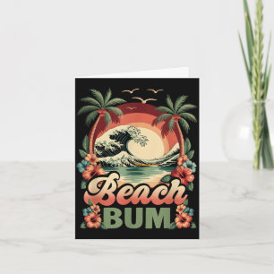 Carte Plage un clochard vague de surf vintage tropical c
