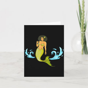 Carte Plage une sirène drôle sirènes noires femmes fille