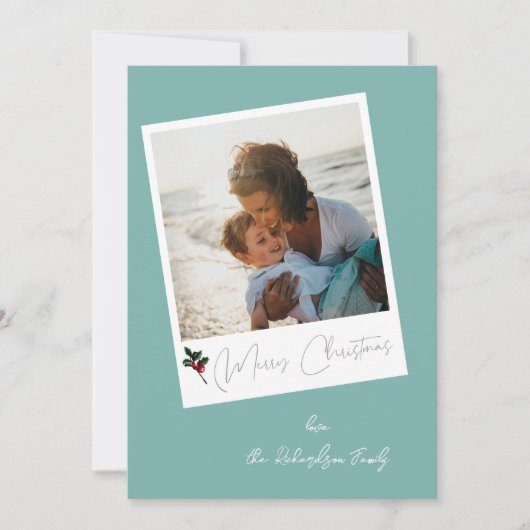 Carte Plage verte Instantané Joyeux Noël (Devant)