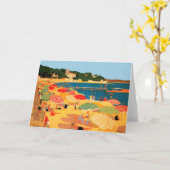 Carte Plage vintage de la Côte d'Azur (Fleur jaune)