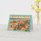 Carte Plage vintage de Nantasket, Massachusetts (Fleur jaune)