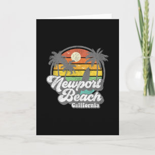 Carte Plage vintage Newport Beach Californie Ca Surf Rét