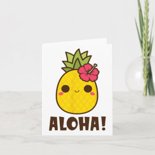 Carte Plages d'Aloha Kawaii Cute Pineapple Hawaii Hawaii