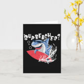 Carte Plages Sup Funny Shark Summer Beach Lover Mème Va (Fleur jaune)