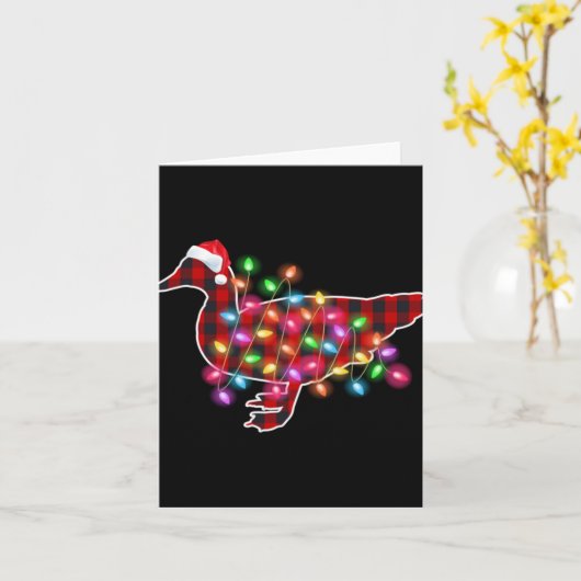 Carte Plaid Buffalo Duck Christmas Pajamas Xmas Lights F (Fleur jaune)