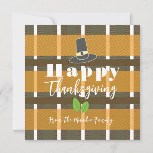 Carte Plaid Casquette bon thanksgiving Pèlerin