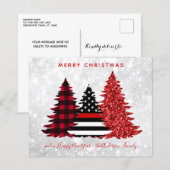 Carte Plaid de la ligne rouge de Noël du pompier b (Devant / Derrière)