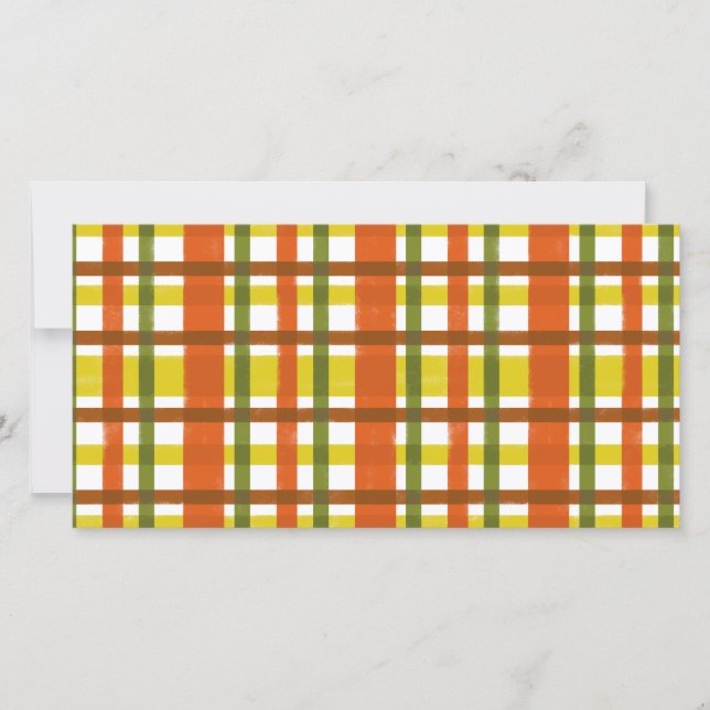 Carte Plaid les années 70 orange jaune (Devant)
