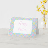 Carte Plaid pastel (Fleur jaune)