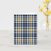 Carte Plaid sportif bleu marine et jaune or (Fleur jaune)