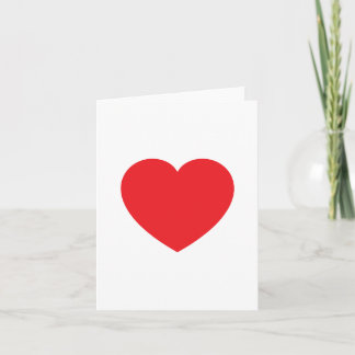 Carte Plain Modern White Red Love Heart Graphic