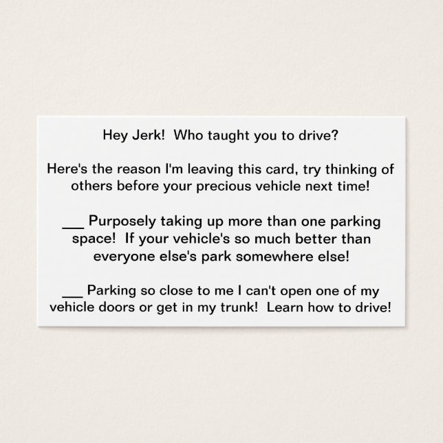 Carte Plainte Multi-Rant pour laisser les mauvais  (Devant)