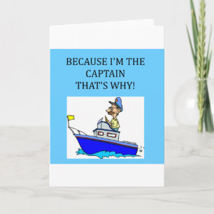 Carte plaisanterie amusante du capitaine de bateau