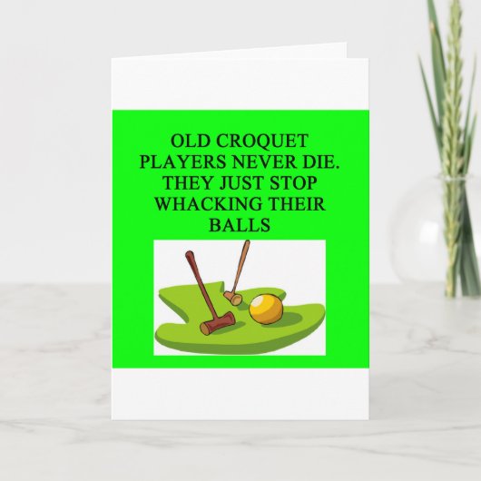 Carte Plaisanterie de joueur de CROQUET (Devant)