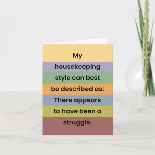 Carte Plaisanterie de l'entretien ménager "Juste pour le (Devant)