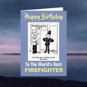 Carte Plaisanterie des pompiers - Joyeux anniversaire