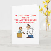 Carte plaisanterie drôle de docteur (Fleur jaune)