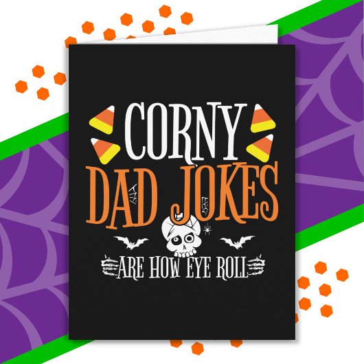 Carte Plaisanterie Roll d'oeil Halloween Corny Papa plai