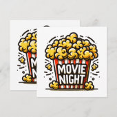 Carte Plaisir de soirée cinéma Popcorn ludique (Devant / Derrière)