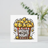 Carte Plaisir de soirée cinéma Popcorn ludique (Debout devant)