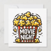 Carte Plaisir de soirée cinéma Popcorn ludique (Dos)