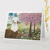 Carte Plaisirs Llama Springtime (Fleur jaune)