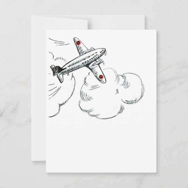 Carte Plan d'avion | Illustration Vintage (Devant)