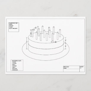 Carte Plan de gâteau d'anniversaire