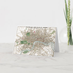 Carte Plan de la ville de Londres vintage ancien antique