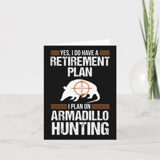 Carte Plan de retraite amusant Armadillo Possum Chasse H (Devant)