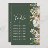 Carte Plan de salon de table de mariage tropical vert (Devant / Derrière)