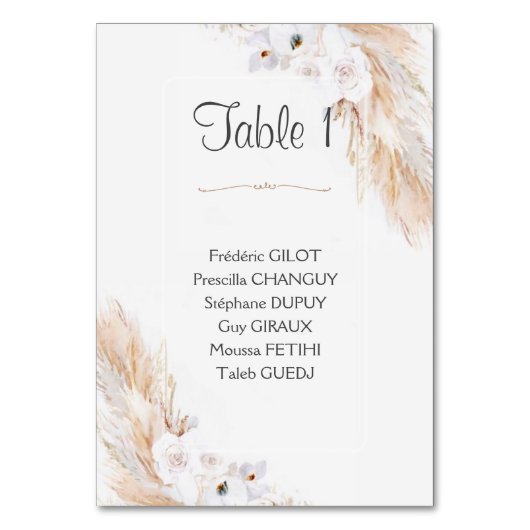 Carte plan de table (Par défaut)