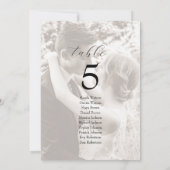 Carte Plan de table de mariage avec photo (Dos)