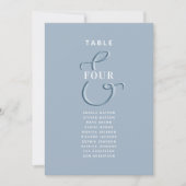 Carte Plan de table de mariage bleu poussiéreux (Devant)