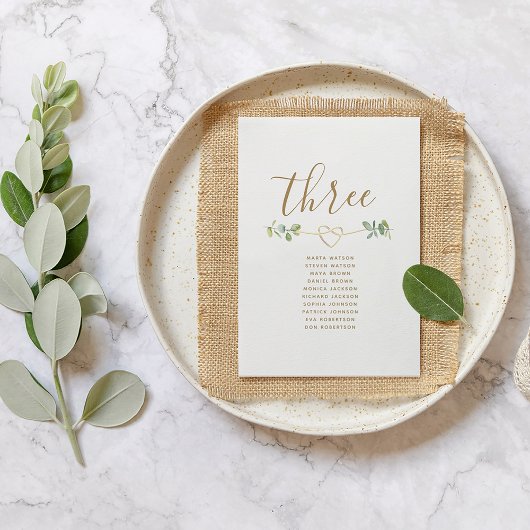 Carte Plan de table de mariage bohème eucalyptus