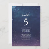 Carte Plan de table de mariage céleste avec numéro de ta (Dos)