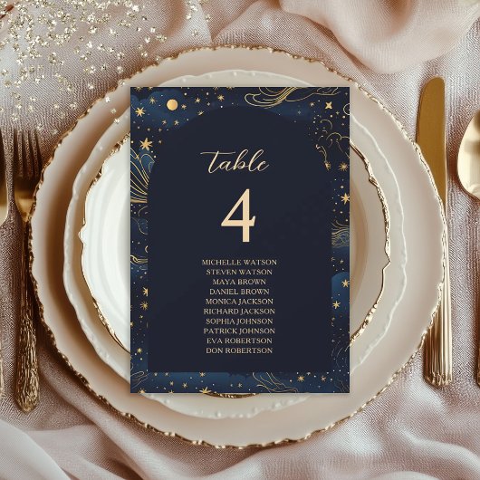 Carte Plan de table de mariage céleste bohème
