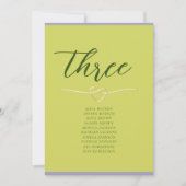 Carte Plan de table de mariage Citrus Green (Devant)